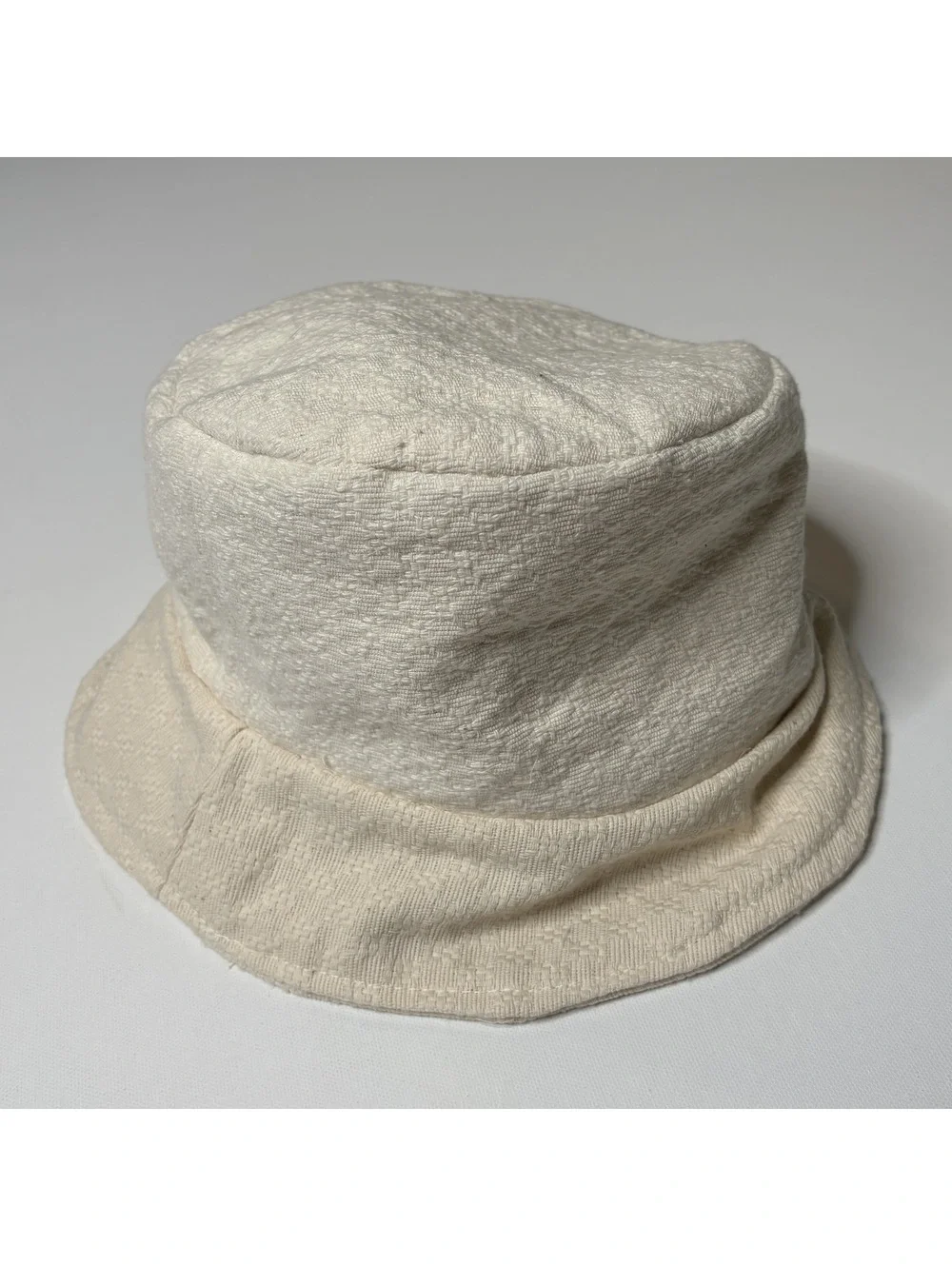 Textured Neutral Bucket Hat Cream Off White Casual Sun Hat